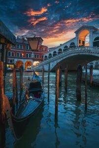 venice, nature, grand canal, sunset, italy, city, architecture, travel, tourism, gondola, europe, twilight, dusk